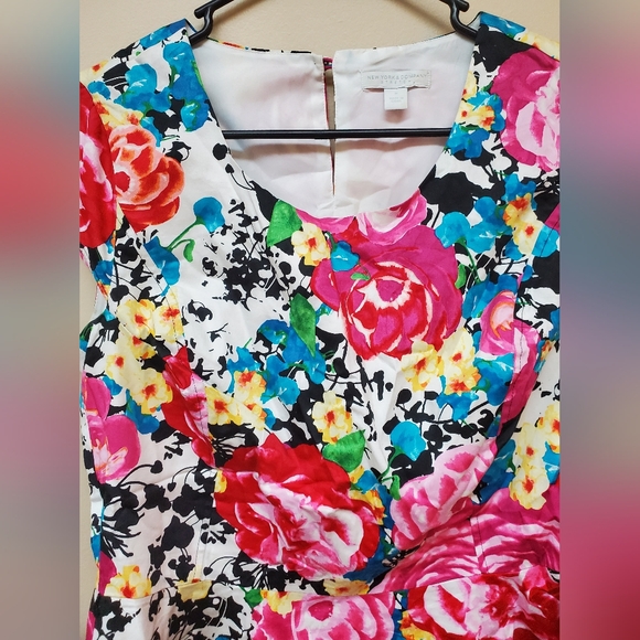 New York and Company Pink Floral Peplum Blouse - Picture 3 of 5